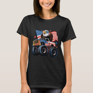 Camiseta 4 De Julho Monster Truck Bald Eagle American Flag