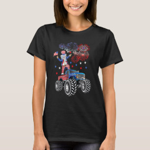Camiseta 4 de julho Monster Truck Tio Sam Fireworks Usa Fla