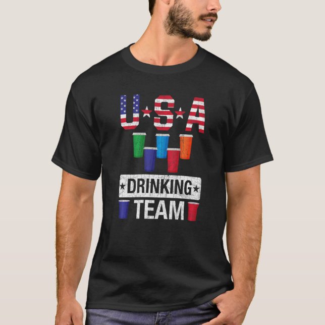 Camiseta 4 de julho Mulheres Homens Bandeira Americana Bebe (Frente)