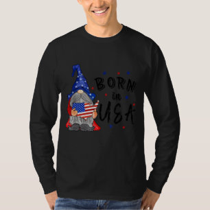 Camiseta 4 de julho Nascer Red White Blue American Flag Gno