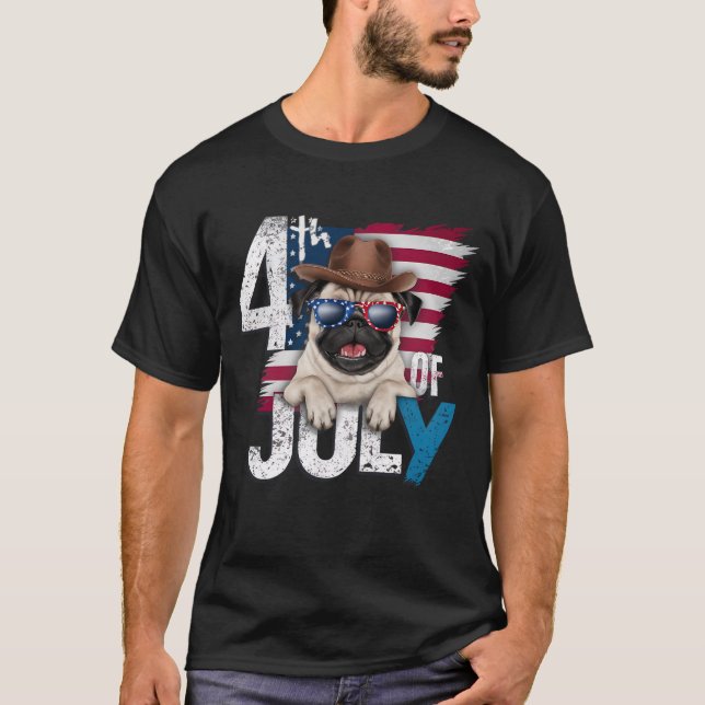 CAMISETA 4 DE JULHO - O PUG ESTÁ CELEBRANDO A INDEPENDÊNCIA (Frente)