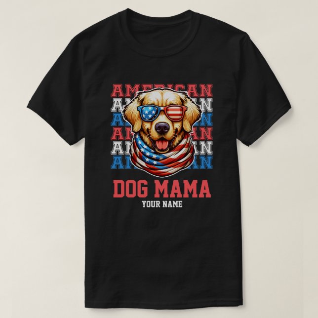 Camiseta 4 de julho Ouro - Mama personalizada (Frente do Design)