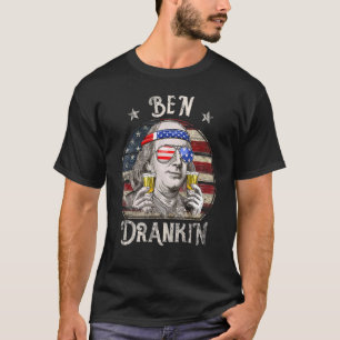 Camiseta 4 De Julho Para Homens Ben Drankin Benjamin Frankl