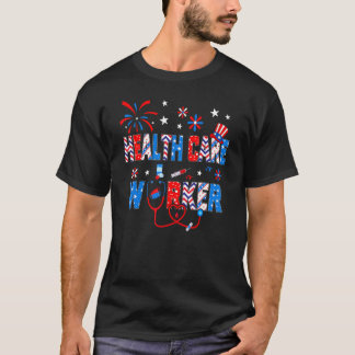 Camiseta 4 De Julho Para Mulheres Estetoscópio Cuidados De