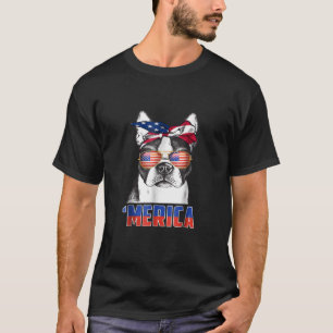 Camiseta 4 De Julho Patriot Boston Terrier Dog Lover