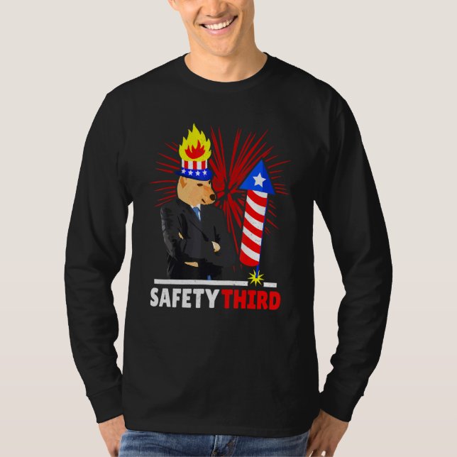 Camiseta 4 De Julho "Patriotic Fireworks Safety Third Cheem (Frente)