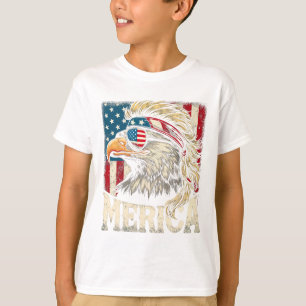 Camiseta 4 De Julho Patriótico Águia Divertida 4 De Julho E