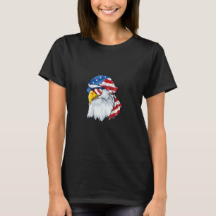 Camiseta 4 De Julho Patriótico Bald Eagle Mullet Usa Americ