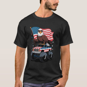 Camiseta 4 de Julho Patriótico Bandeira Americana Águia Car