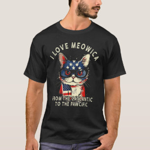 Camiseta 4 De Julho Patriótico Bandeira Americana Meowica G