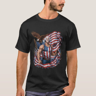 Camiseta 4 De Julho Patriótico Funny George Washington Julh