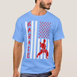 Camiseta 4 De Julho Patriótico Karate Fighter Karate