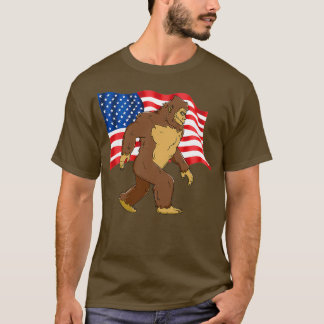 Camiseta 4 De Julho Pé-Grande Com Bandeira Americana