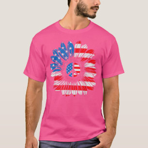 Camiseta 4 De Julho, Peace Sunflower American Freedom USA