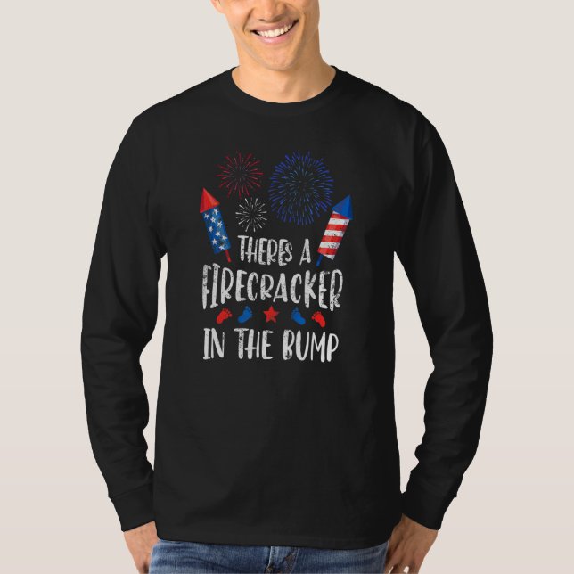Camiseta 4 de julho Pequeno Firecracker Patriótico Bump Amé (Frente)