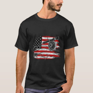 Camiseta 4 de Julho Pesca Bandeira EUA Bagre Pescaria de Ba