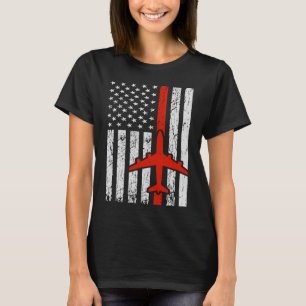 Camiseta 4 de julho Piloto de avião American Flag Proud Avi