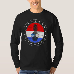 Camiseta 4 De Julho Pineapple Cute Beach Aloha Independênci
