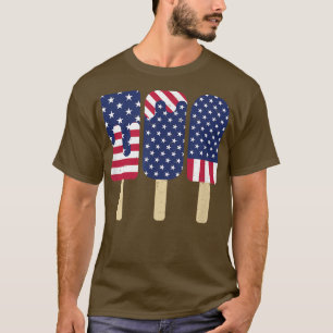 Camiseta 4 de julho Popsicle Patriotic American Flag Memor