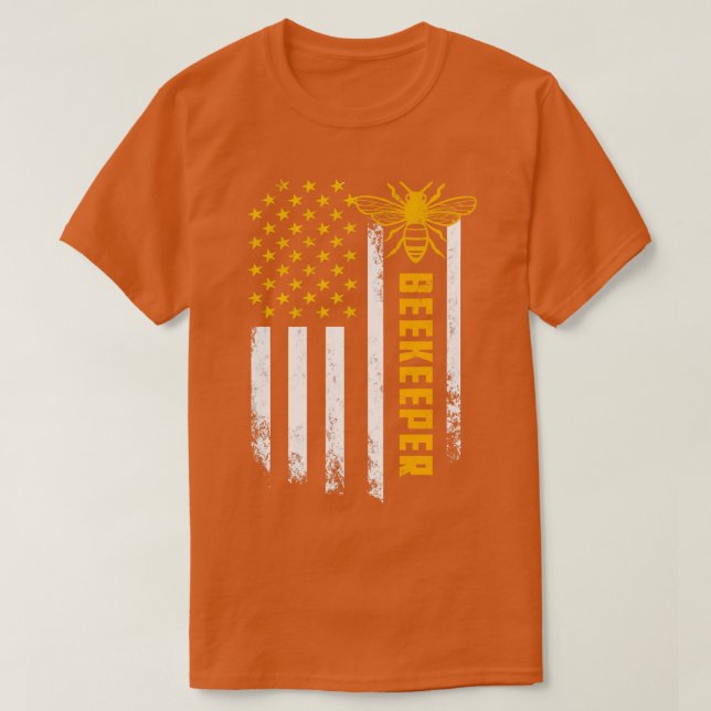 Camiseta 4 de julho presente para amantes de abelhas americ (Frente do Design)