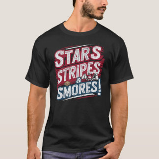 Camiseta 4 de julho Pronto: Estrelas, Stripes e S'mores