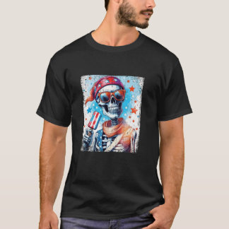 Camiseta 4 De Julho Psicão Psicha Óculos Solares EUA Bandei