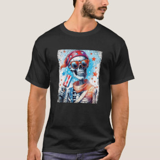 Camiseta 4 De Julho Psicão Psicha Óculos Solares EUA Bandei