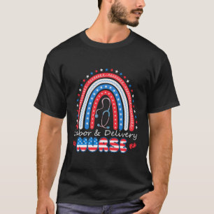 Camiseta 4 De Julho, Rainbow Stethoscope Patriotic Labor De