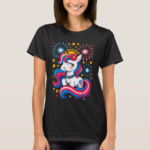 Camiseta 4 De Julho Raparigas Unicórn Crianças Toddler Boni