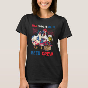 Camiseta 4 De Julho Red White Beer Crew Chicken Usa F