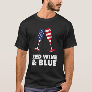 Camiseta 4 de julho, Red Wine and Blue America Flag