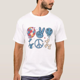 CAMISETA 4 DE JULHO RETRO GROOVY HIPPIE TYPOGRAPHY
