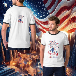 Camiseta 4 de julho Reunião Familiar Patriótica Retro Verme