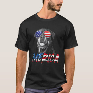 Camiseta 4 De Julho Rottweiler Merica American Flag Patrio