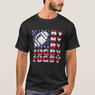 Camiseta 4 De Julho, Rugby American Flag Vintage Sports Pat