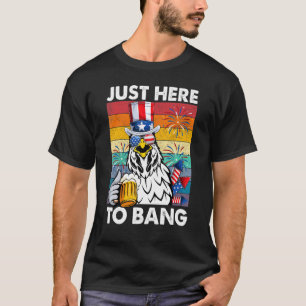 Camiseta 4 De Julho Só Aqui Para Bang Bandeira Dos EUA Fran