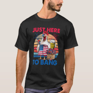 Camiseta 4 De Julho Só Aqui Para Estourar Fogos De Artifíci