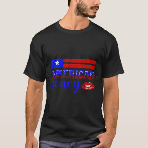 Camiseta 4 De Julho Sublimação Patriótica De Mel Americana
