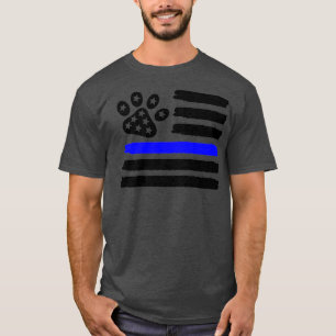Camiseta 4 De Julho T K9 Thin Blue Line Policial Dog Gift