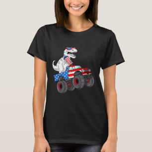 Camiseta 4 De Julho T Rex Dino Trex Dinosaur Monster Truck