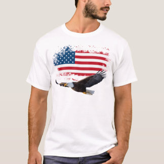 Camiseta 4 de julho, T-shirt branca masculina.