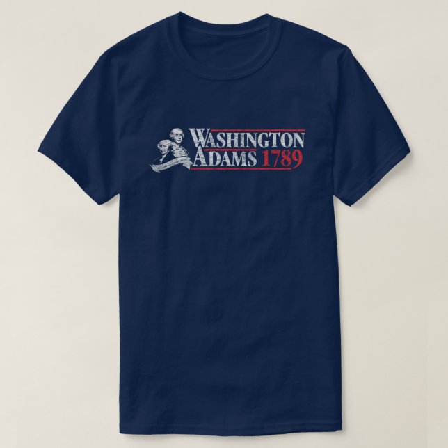 Camiseta 4 de julho t-shirt da campanha de Washington Adams (Frente do Design)