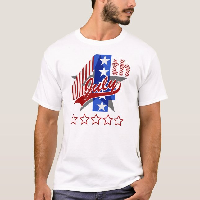 Camiseta 4 de julho t-shirt do Dia da Independência (Frente)