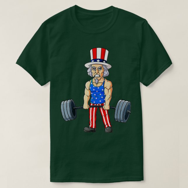 Camiseta 4 De Julho Tio Sam Weising Engraçado (Frente do Design)