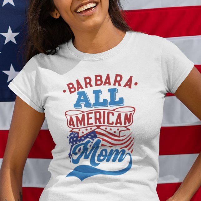 Camiseta 4 de julho Toda a família patriótica da mãe americ (Criador carregado)