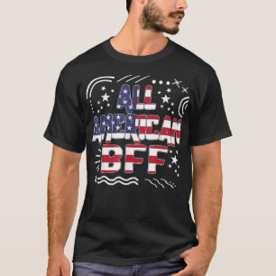 Camiseta 4 de julho Todos os Estados Unidos Bff EUA Bandeir