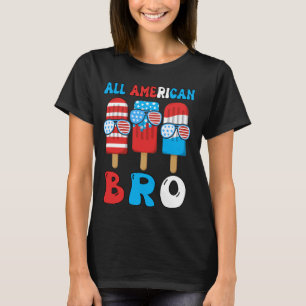 Camiseta 4 de julho Todos os Irmãos Americanos Popsicle Fun