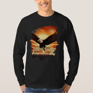 Camiseta 4 de Julho – Tributo ao Águia Majestosa e Fogos de