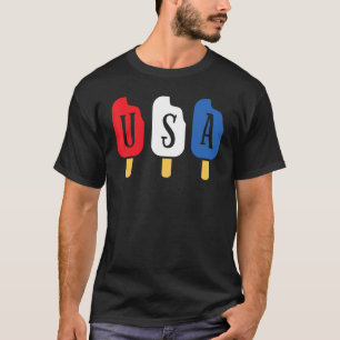 Camiseta 4 de julho U S A Sorvete Patriótico