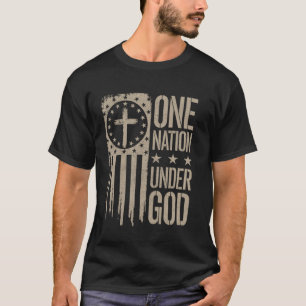 Camiseta 4 De Julho Uma Nação Sob Deus Bandeira Patriótica